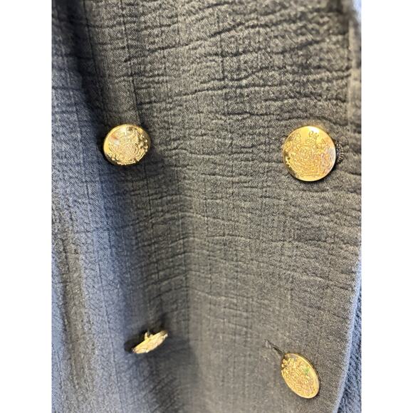 Banana Republic Double Breasted Cotton Navy Blazer Size 10 Vintage Italy Made - Picture 2 of 6